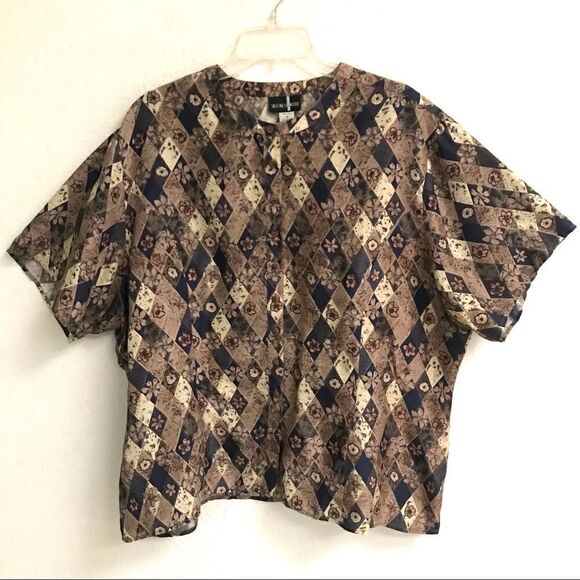 Vintage Y2K 100% silk button up blouse 22 - Picture 2 of 9